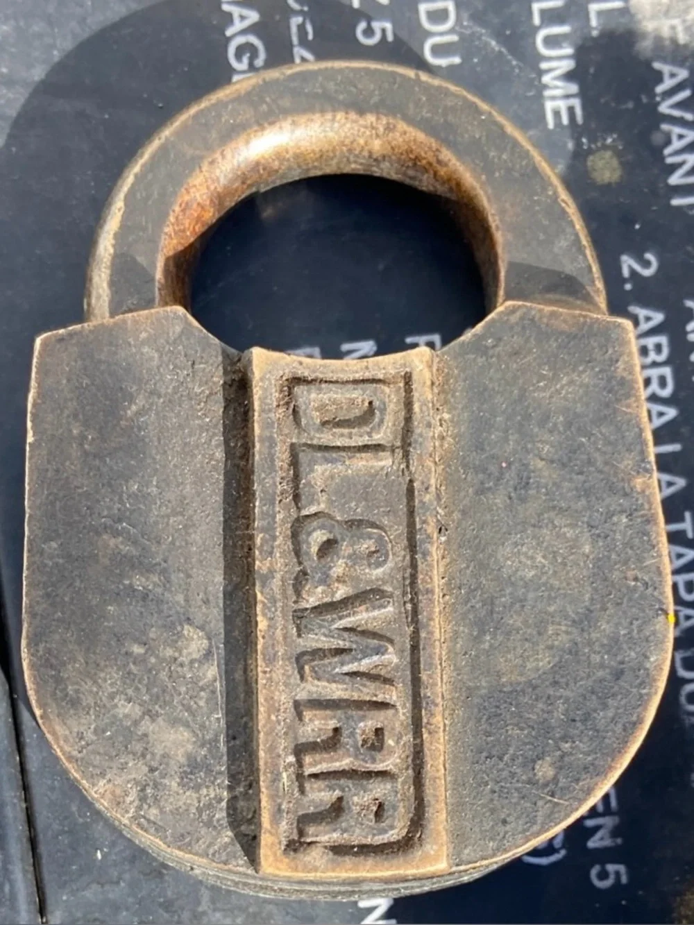 Vintage-Style Brown Metal Padlock (brass railroad) Pennsylvania .